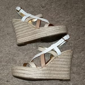 Tommy Hilfiger white leather Espadrille wedge summer sandals